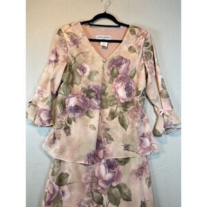 Jessica Howard 2‑Piece Petite Floral Dress Size 12P Multicolor Faux Two‑Piece